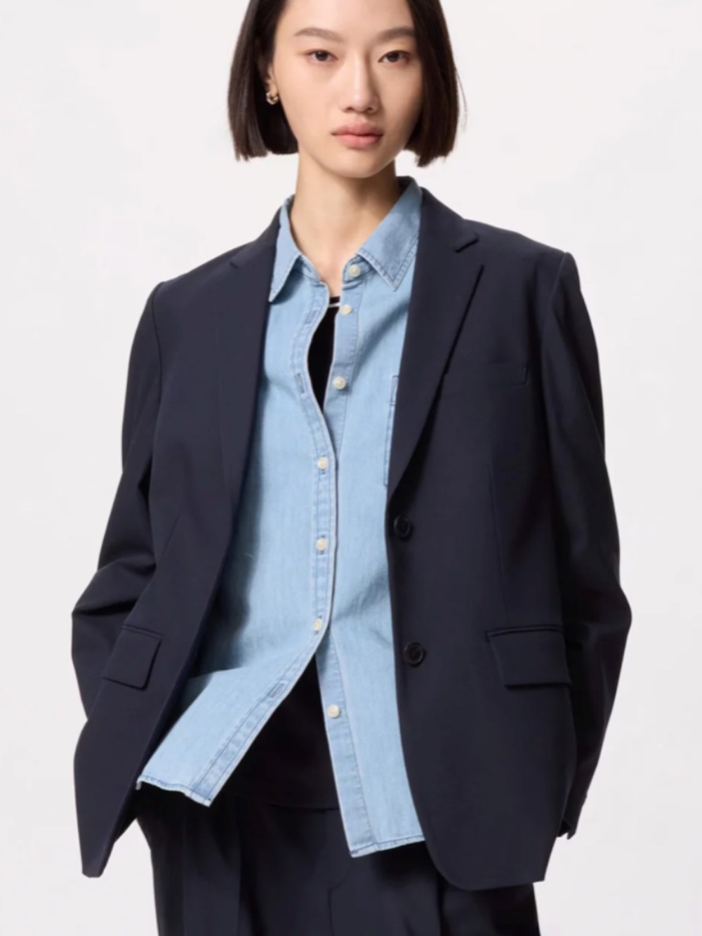 Uniqlo Relaxed Tailored Jacket Navy